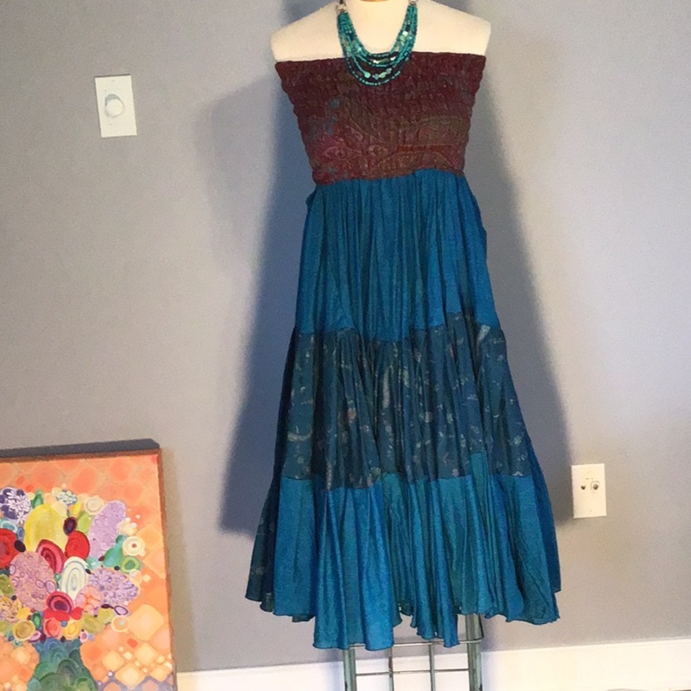 Gorgeous 100% Silk Boho chic dress